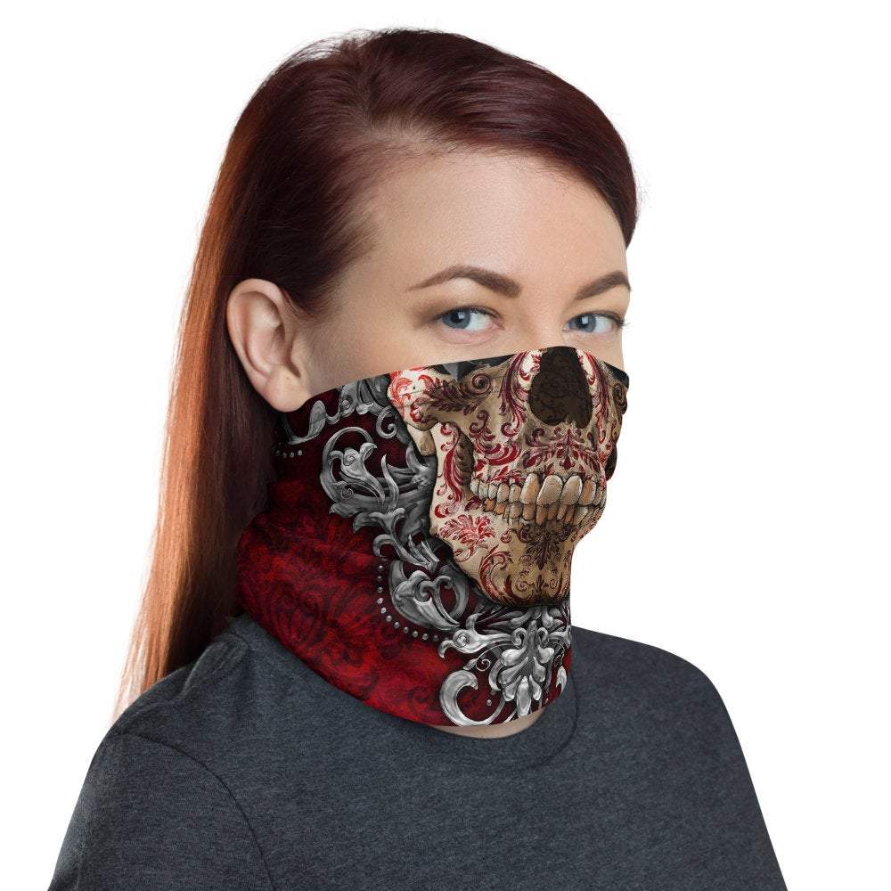 Skull Neck Gaiter, Face Mask, Head Covering, Gothic - Abysm Internal