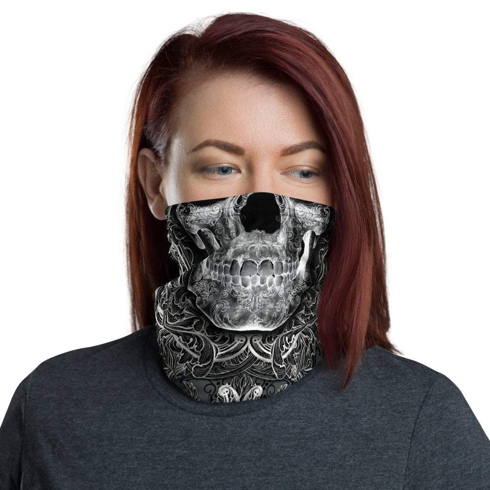 Skull Neck Gaiter, Face Mask, Head Covering, Gothic Street Outfit - Dark - Abysm Internal