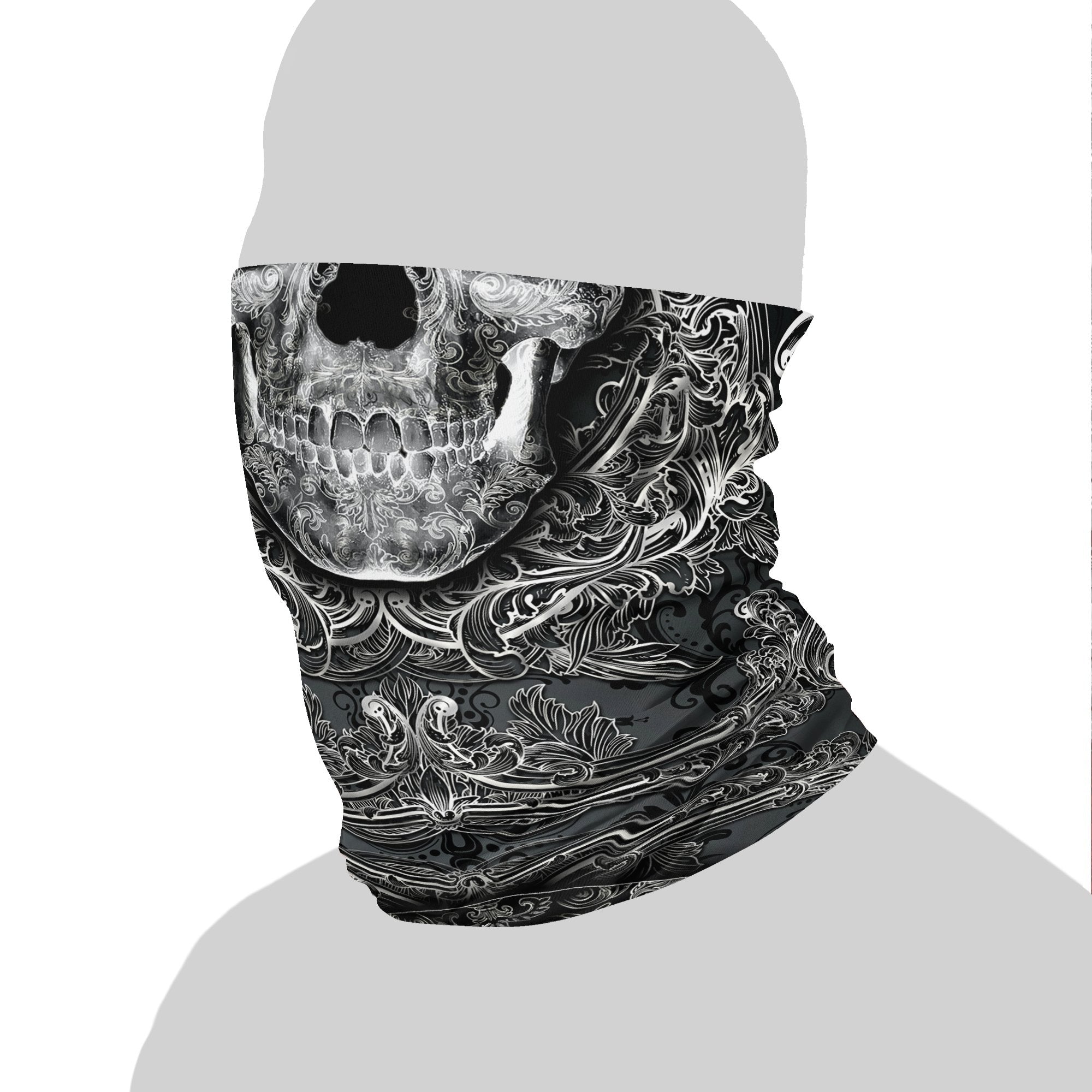 Skull Neck Gaiter, Face Mask, Head Covering, Gothic Street Outfit - Dark - Abysm Internal
