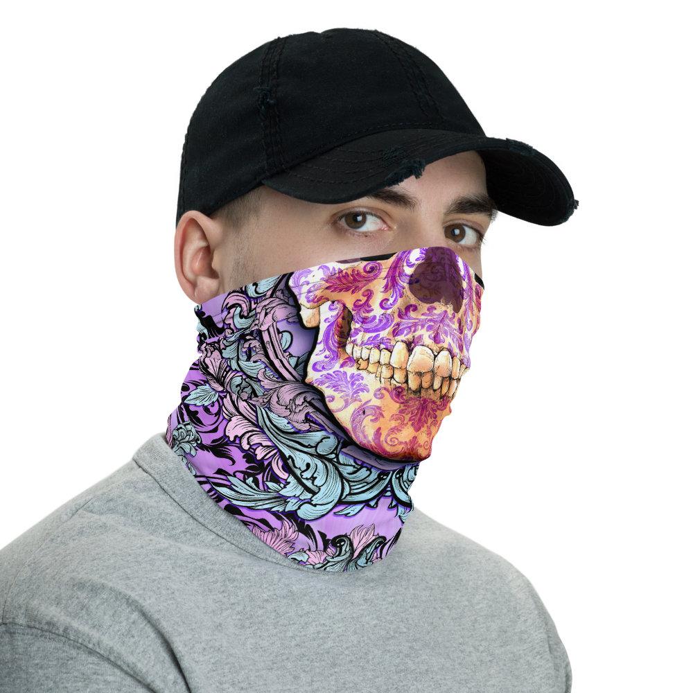 Skull Neck Gaiter, Face Mask, Head Covering, Gothic Street Outfit - Pastel Goth - Abysm Internal