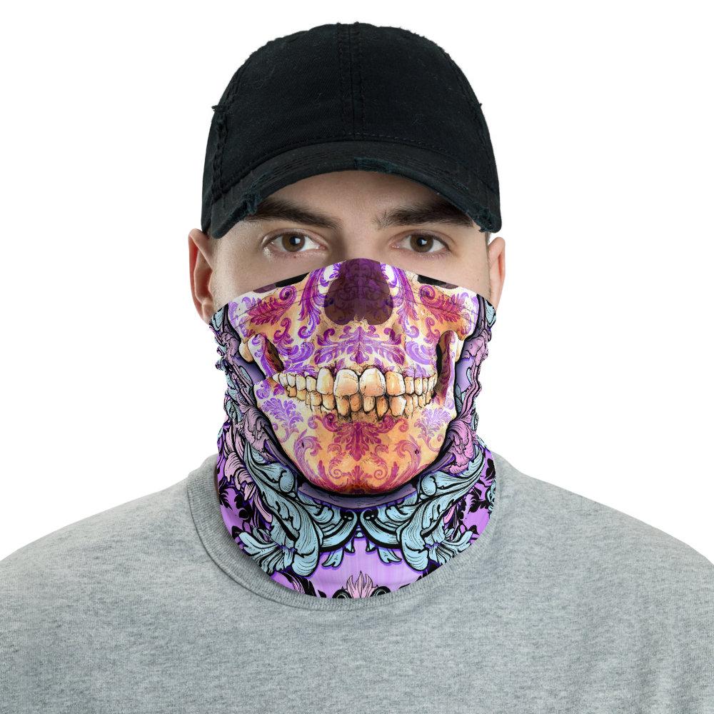 Skull Neck Gaiter, Face Mask, Head Covering, Gothic Street Outfit - Pastel Goth - Abysm Internal