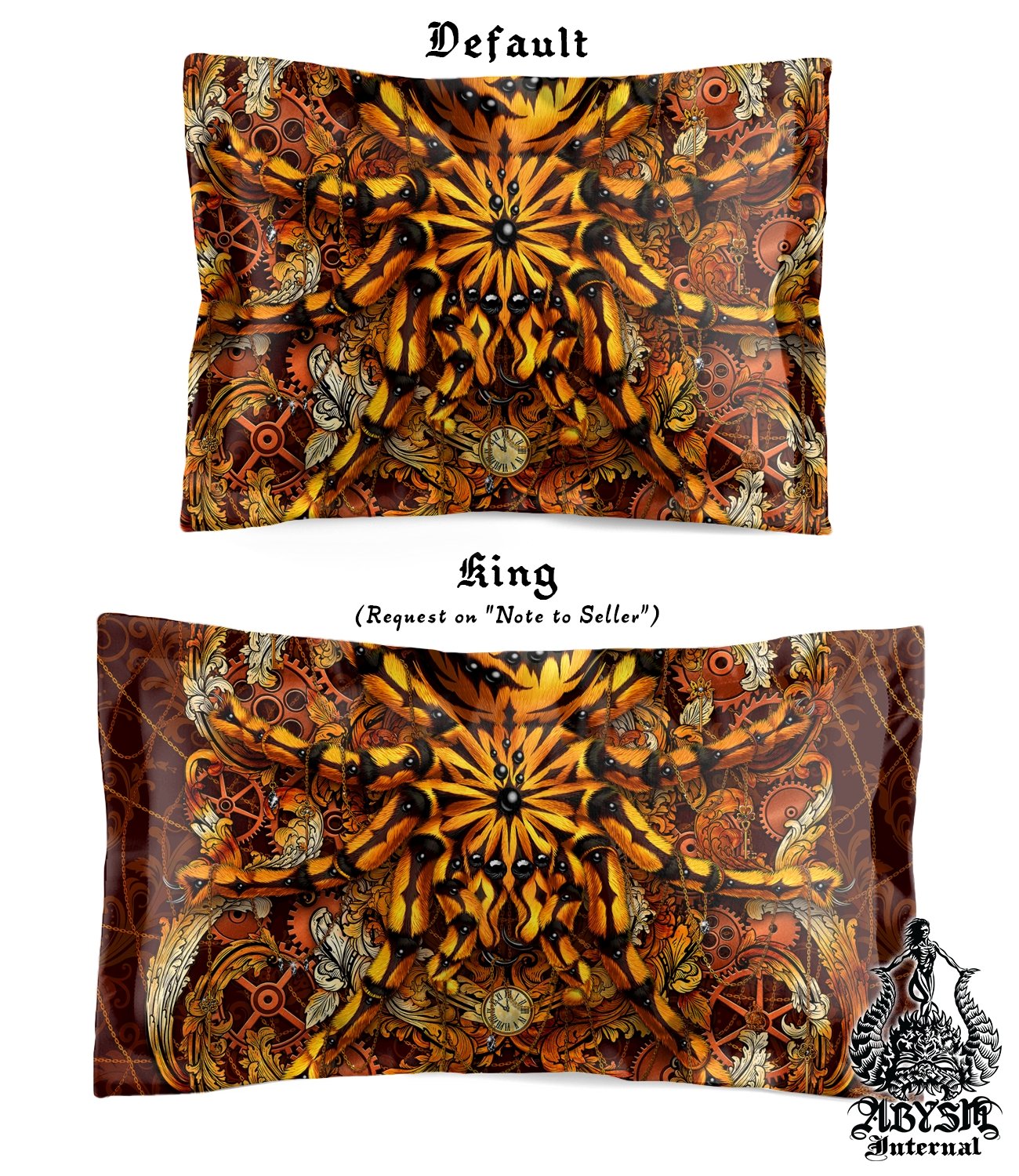 Steampunk Bedding Set, Comforter and Duvet, Bed Cover and Bedroom Decor, King, Queen and Twin Size - Tarantula Spider - Abysm Internal