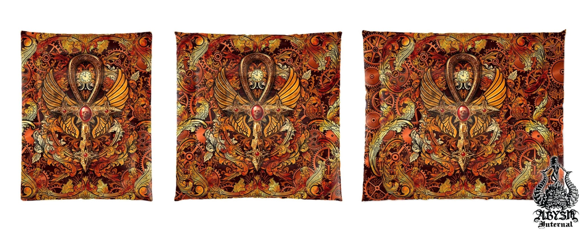 Steampunk Bedding Set, Comforter and Duvet, Victorian Bed Cover and Bedroom Decor, King, Queen and Twin Size - Ankh - Abysm Internal