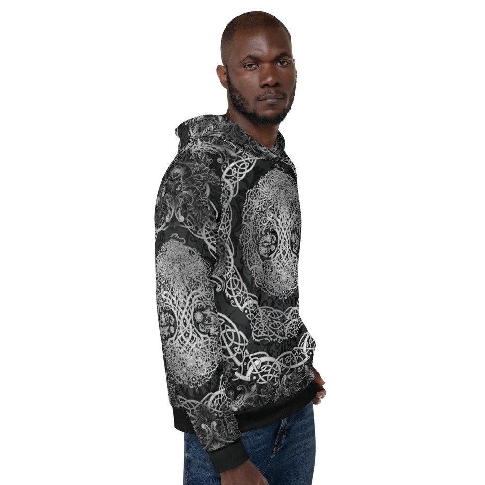 Viking Hoodie, Yggdrasil Sweater, Street Outfit, Norse Tree of Life, Viking Streetwear, Alternative Clothing, Unisex - Dark - Abysm Internal