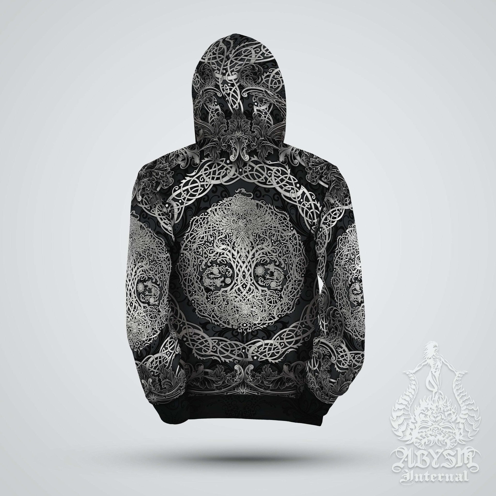 Viking Hoodie, Yggdrasil Sweater, Street Outfit, Norse Tree of Life, Viking Streetwear, Alternative Clothing, Unisex - Dark - Abysm Internal