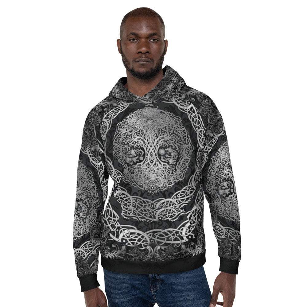 Viking Hoodie, Yggdrasil Sweater, Street Outfit, Norse Tree of Life, Viking Streetwear, Alternative Clothing, Unisex - Dark - Abysm Internal