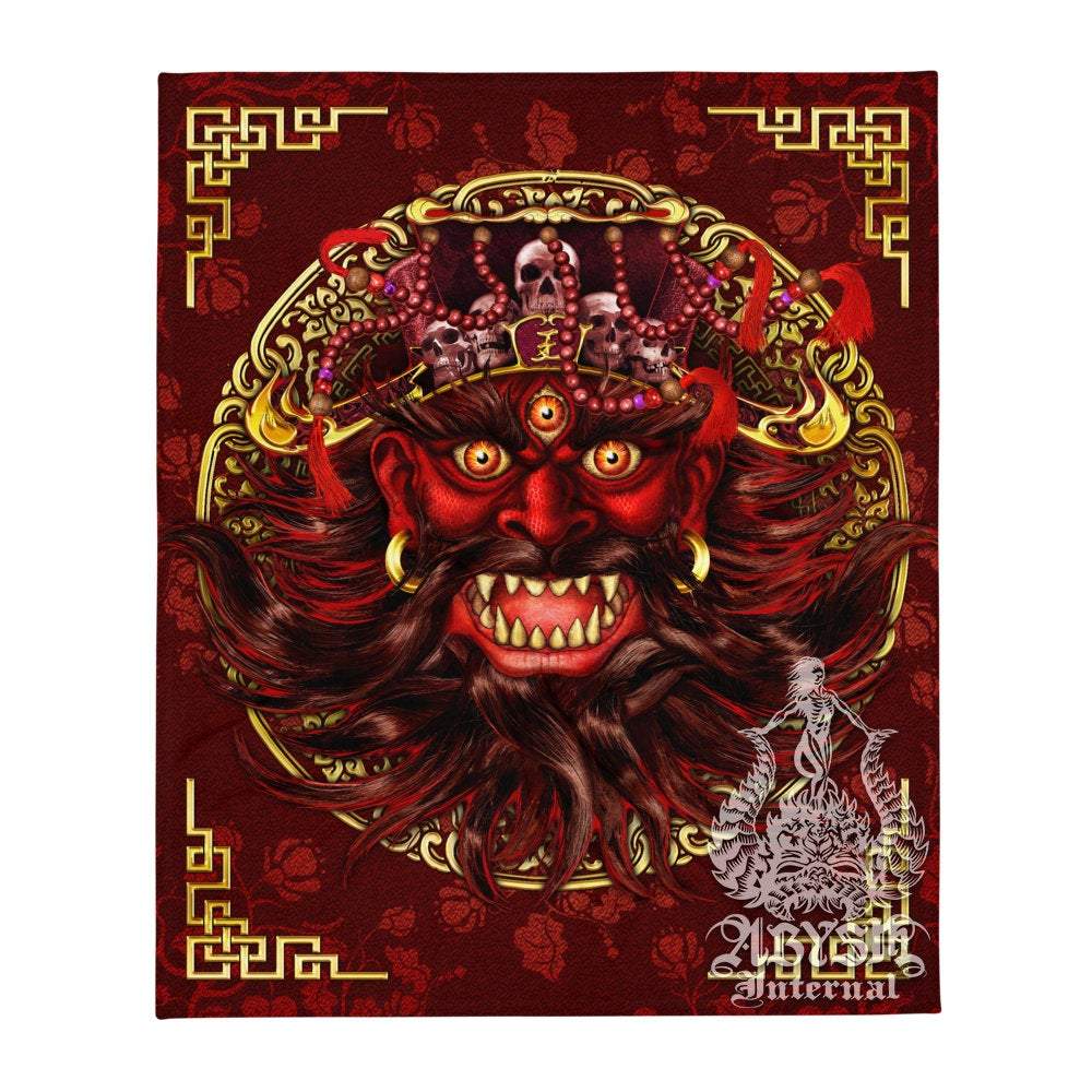 Yama Tapestry, Chinese Demon Art Print, Fantasy Decor - Abysm Internal